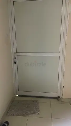 White aluminium framed interior door with frosted panels - good condition