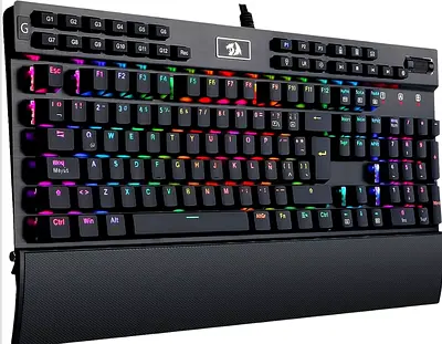 Redragon Yama K550 RGB LED Mechanical Gaming Keyboard,131 Key, Programmable Macro Keys, Wrist Rest,