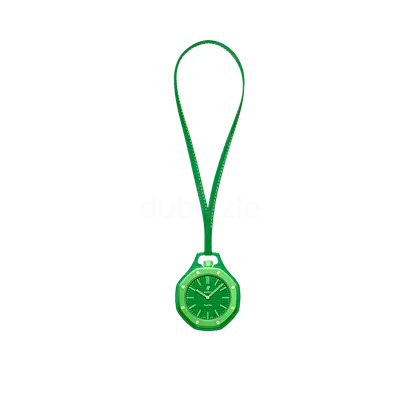 Green pendant pocket-style watch on lanyard — lightweight necklace watch