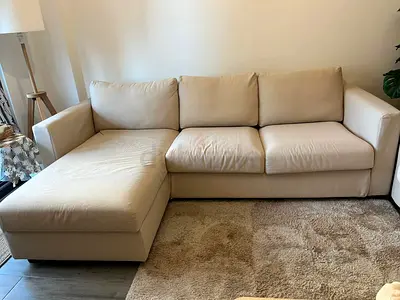 Pull out Hallarp beige Sofa bed vimle L Shape