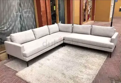 West Elm Corner Sofa Beige Excellent Condition