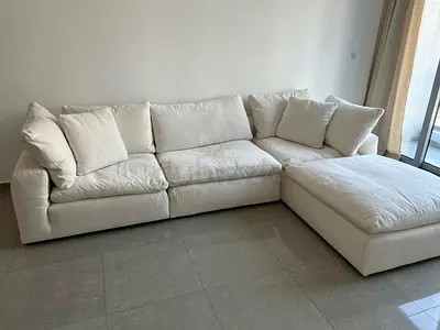 Marina home feather filled sofa with footstool