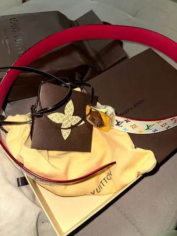 Louis Vuitton LV Initiales 40mm Reversible Belt - Monogram Multicolore / Red Leather
