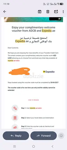 Expedia hotel stay worth 2000 AED