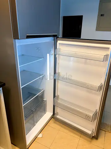 Panasonic Stainless Steel Refrigerator - Spacious Double Door, Good Condition