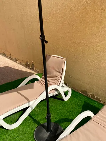 Pair of Outdoor Sun Loungers with Cushions