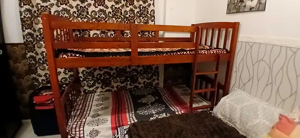 Solid Wood Bunk Bed - Twin over Full, Good Condition