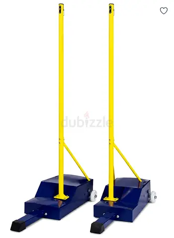 Portable Badminton Post Set with Weighted Base & Wheels – Professional Outdoor/Indoor Net Support