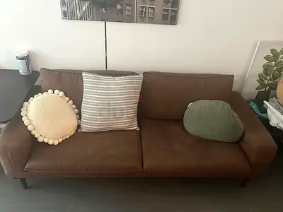 IKEA Brown 3-Seater Sofa - Needs Armrest Repair