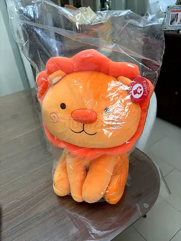 Plush Lion Stuffed Toy - Soft Orange Cuddly Lion