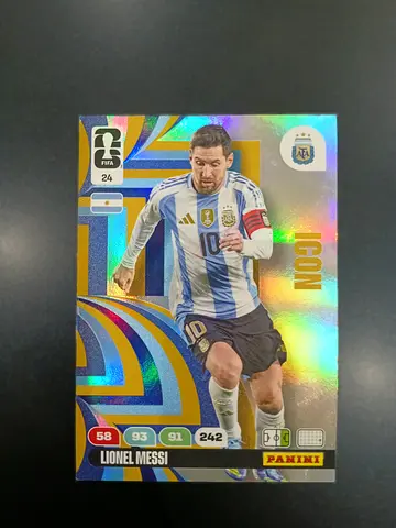 Lionel Messi Panini ICON collectible trading card (holographic)