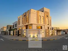 Corner villa for sale with indoor pool, high-end finishing and modern design, two floors and a roof.