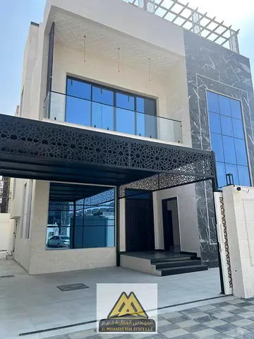 Luxury villa for annual rent in Al Helio 2 – Ajman 7 master bedrooms | Majlis and living room | Maid's room | 9 bathrooms | Spacious areas | Suitable