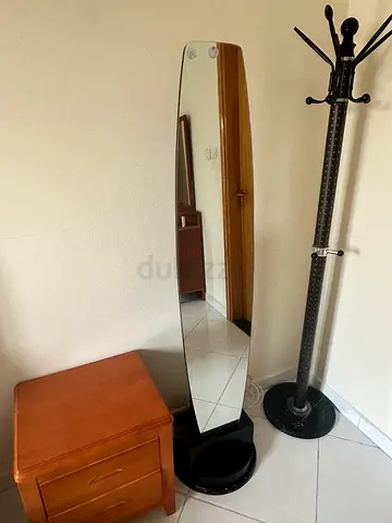 Full-length 165cm tall rotating standing mirror with secret storage compartments