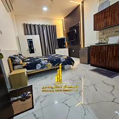 A golden opportunity! Luxurious, fully furnished studio apartment for monthly rent in Al Jurf 2, beh