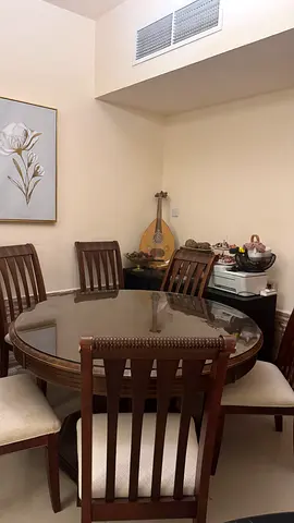 Wooden Dining Table with Chairs