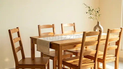 Natural Wood Color Dinning Set