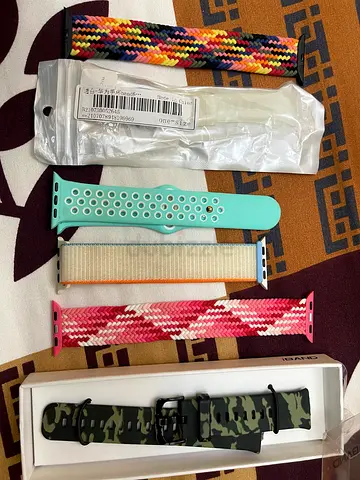 Collection of 38mm replacement watch bands - silicone, woven, nylon (fits Apple Watch) only aed 10
