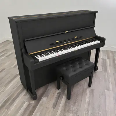Yamaha Upright Piano with Bench - Matte Black, Excellent Condition