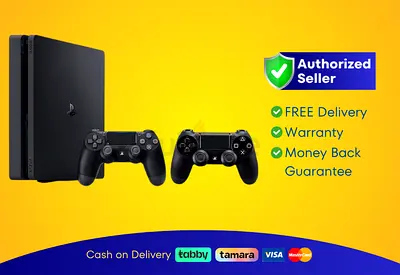 Sony PlayStation 4 - Slim - Black - 500GB with 2 Controller | Brand New |  Warranty | FREE  Delivery