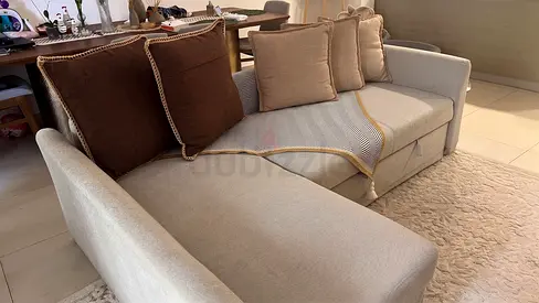 Moving Sale: IKEA HOLMSUND Sofa Bed with Storage | Excellent Condition | Includes 5 Cushions