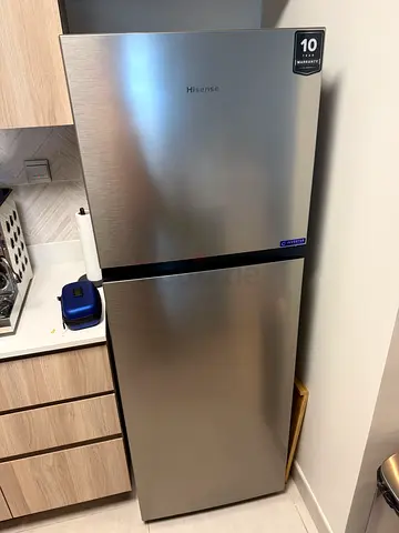 Hisense Stainless Steel Refrigerator - Top Freezer, Good Condition