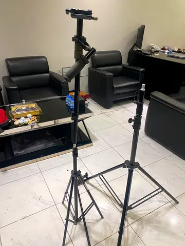 Pair of sturdy light stands / tripod stands for lighting or cameras - used