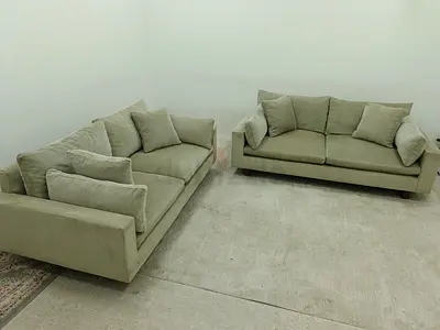 West elm velvet gray two pieces sofa