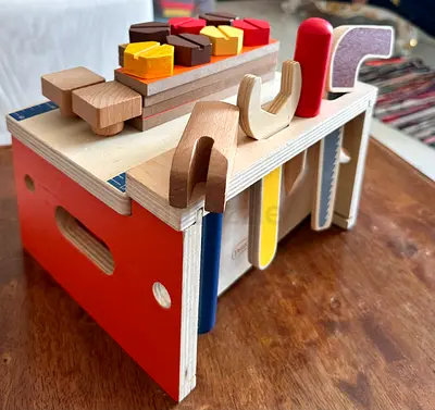 Wooden Tool Bench Toy with Accessories - EXCELLENT Condition