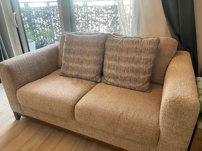 Beige 2-Seater/3-Seater Sofa in Good Condition - Cozy Bouclé Fabric
