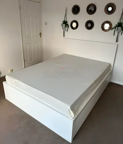 Ikea malm double storage bed with ikea mattress