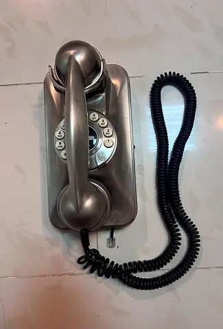 Vintage Metal Wall Mount Landline Phone