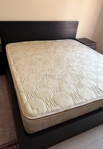 King Bed frame + Mattress + 2 side tables