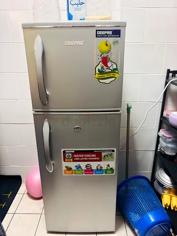 Geepas Silver Double-Door Refrigerator - Good Working Condition