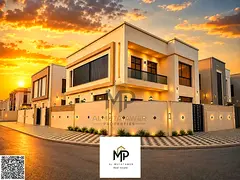 Luxury modern corner villa with 5 master bedrooms behind Al Hamidiya Park – registration fees incl