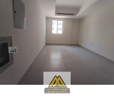Annual Rent: Brand-new 1-bedroom apartment in Al Hamidiya 1, 2 bathrooms, balcony, central AC, family building, free maintenance, AED 32,997, payable