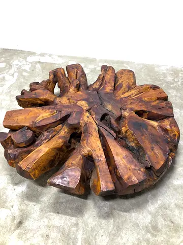 Tree Trunk Handcrafted live edge teak root dining table + coffee table 2 in 1