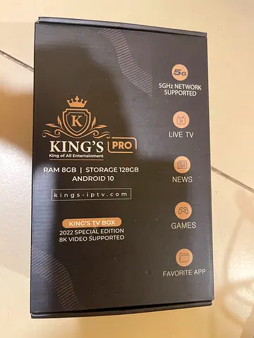 King's Pro TV Box — Android TV media streamer (8K, 8GB RAM, 128GB)