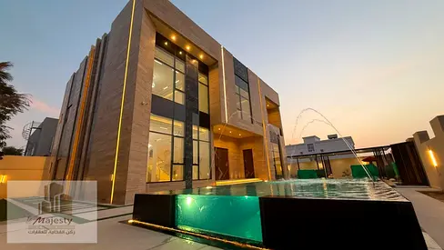 For sale: a luxury villa with an exceptional architectural design, a modern pool, a private garden, and smart home technologies reflecting the highest