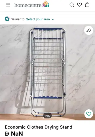 HOMECENTRE Foldable Clothes Drying Rack - Compact and Lightweight