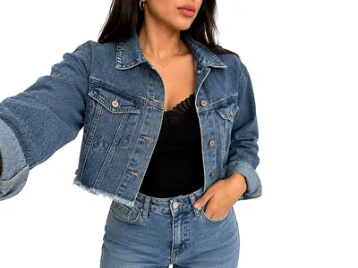 Cropped Blue Denim Jacket, size M (good condition)