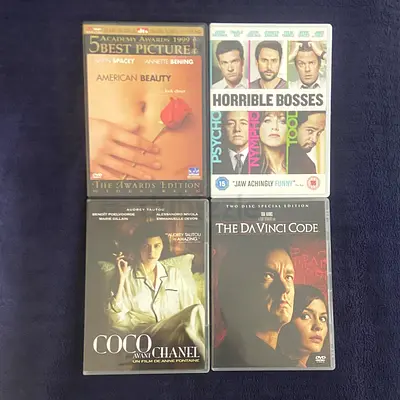 4 DVDs of Famous Movies
