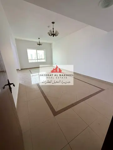 Apartment for rent in Al Mamzar area, three bedrooms and a living room