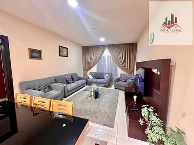 Luxury Furnished Apartment in Al-Taawun | Master Bedroom and Living Area with Two Balconies – Great Price