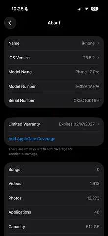 iPhone 17 Pro 512GB -  (Used, Good Condition)