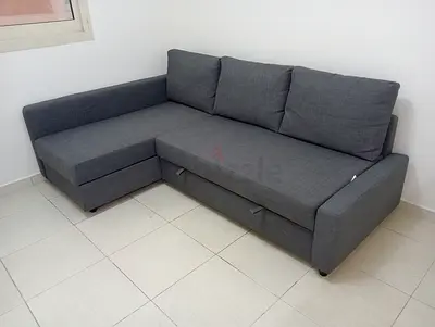 Modern Grey L-Shaped Sofa Bed
