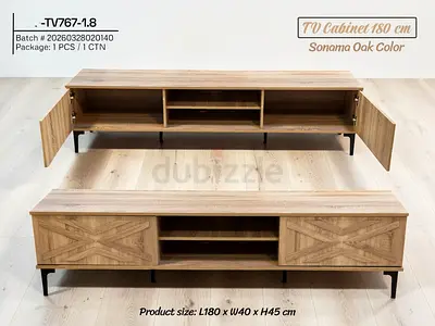 Sonama Oak TV Cabinet 180cm - Low Media Console with Storage