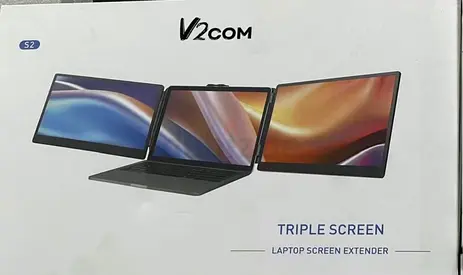 V2COM S2 Triple Screen Laptop Extender - Portable Dual Side Monitors