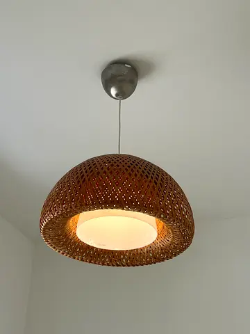 Woven Rattan Ceiling Pendant Light - Natural Finish