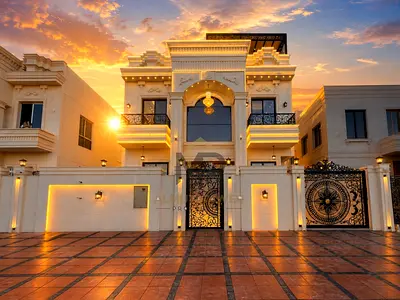 امتلك فيلا فاخرة بتصميم كلاسيك أنيق من طابقين مع رووف، شاملة رسوم التسجيل والتمليك، موقع مميز وتشطيب راقٍ، فرصة مثالية للسكن والاستثمار.
